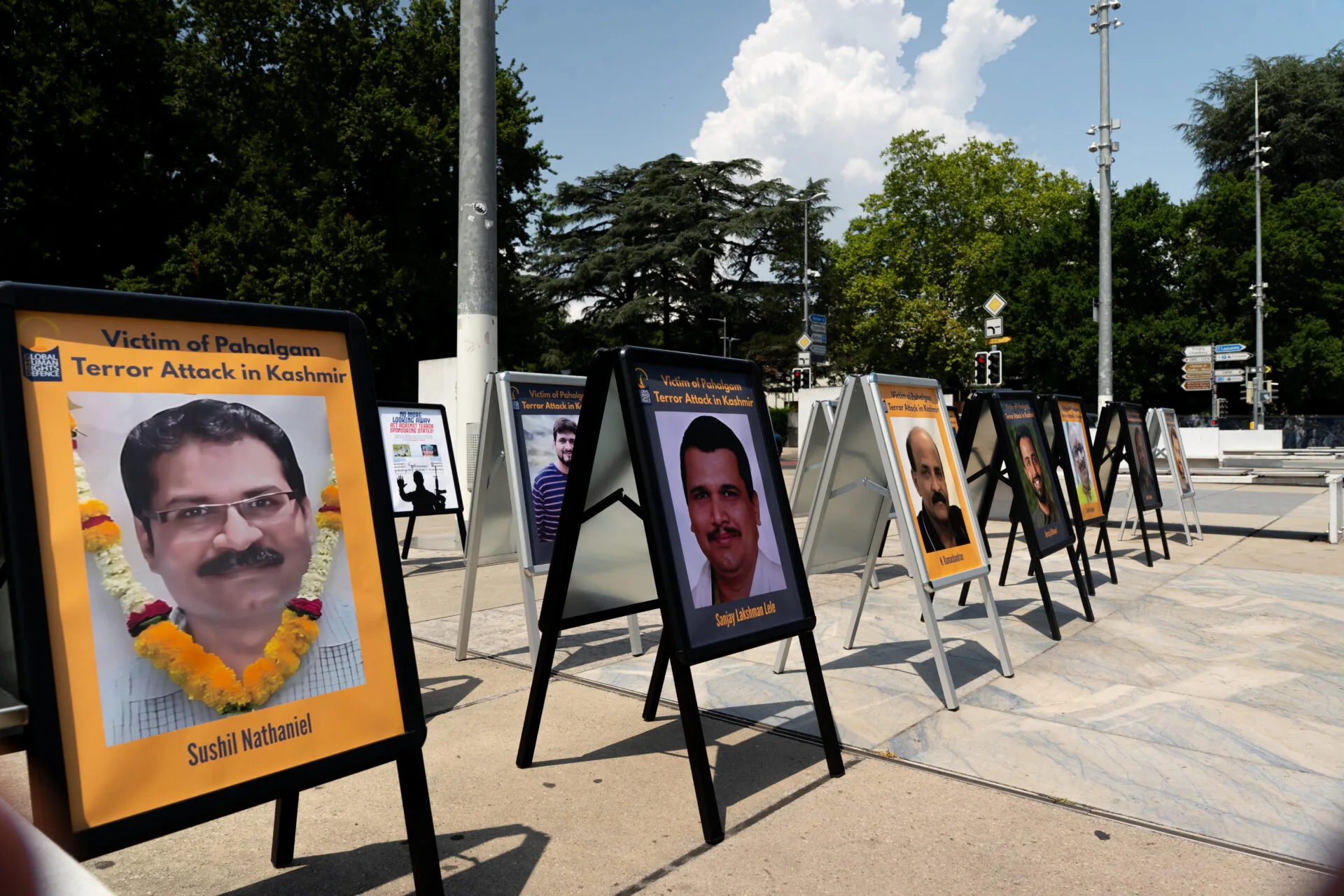 UN photo exhibition victims of Kashmir attack