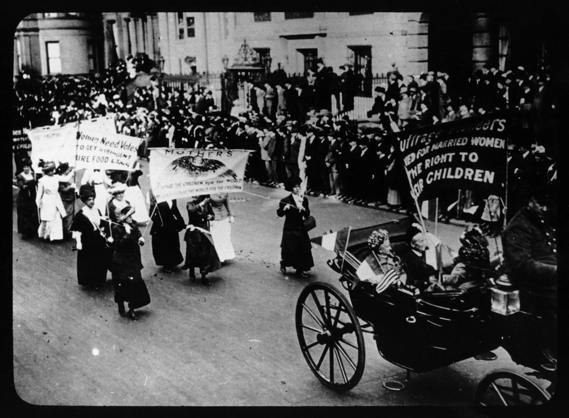Women marching for voting rights in New York, ca. 1917.
