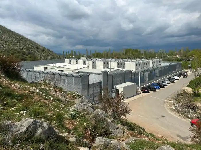 Gjadër detention centre in Albania.