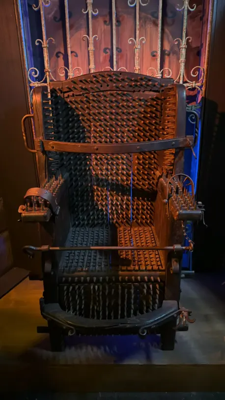 Inquisition chair on display at Amsterdam’s Torture Museum.